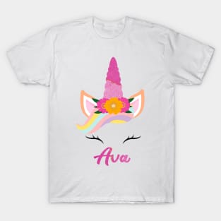 name ava unicorn Flowers T-Shirt